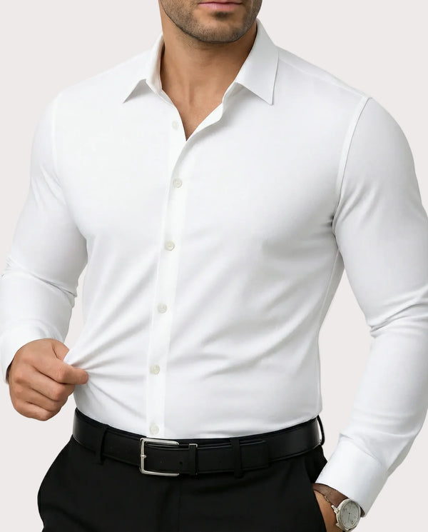 Camisa de vestir elástica