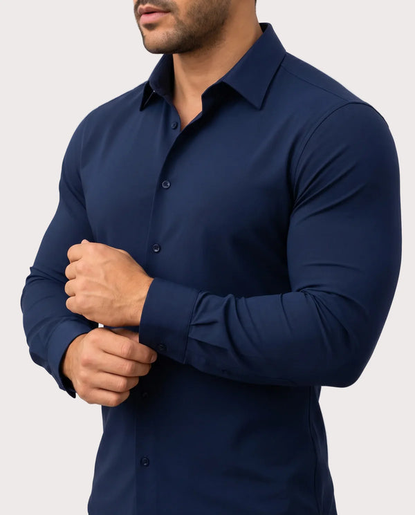 Camisa de vestir elástica