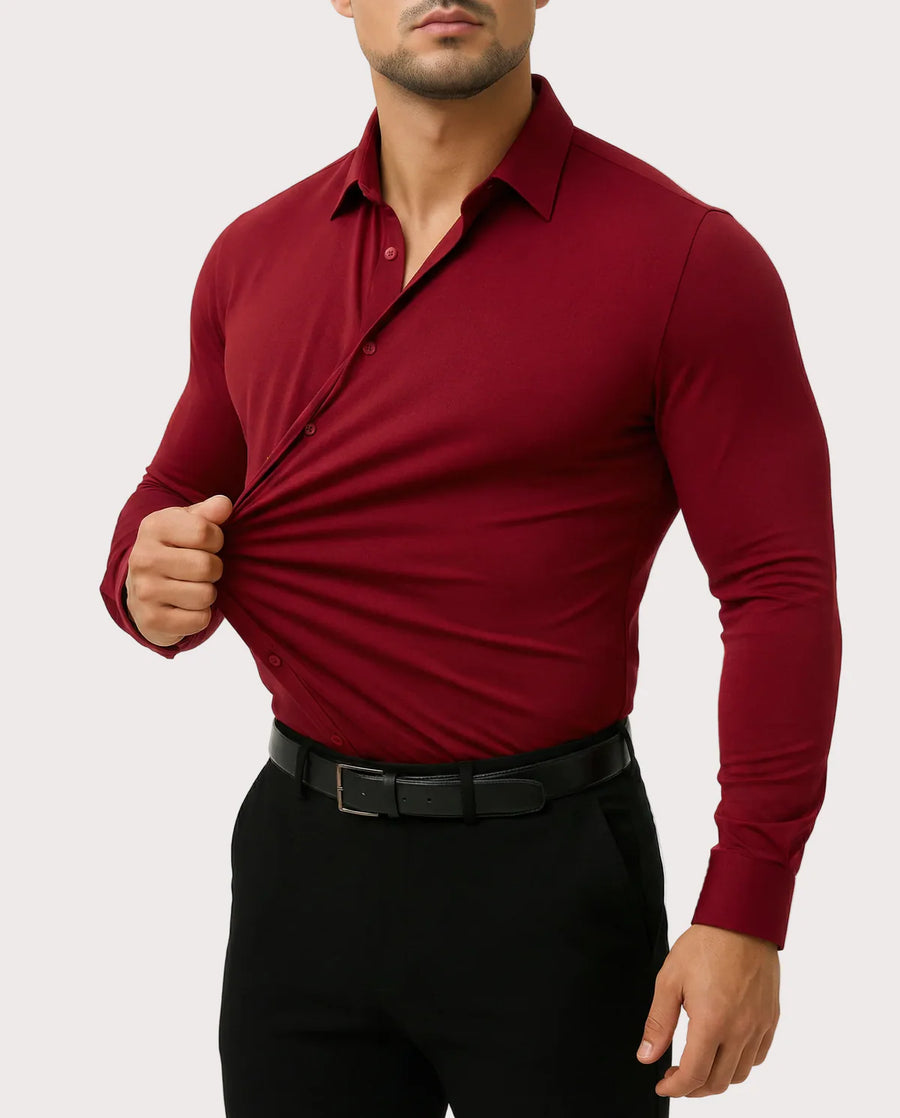 Camisa de vestir elástica